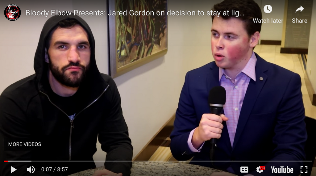 Jared Gordon explains decision to stay at lightweight: ‘Being bigger is old school’